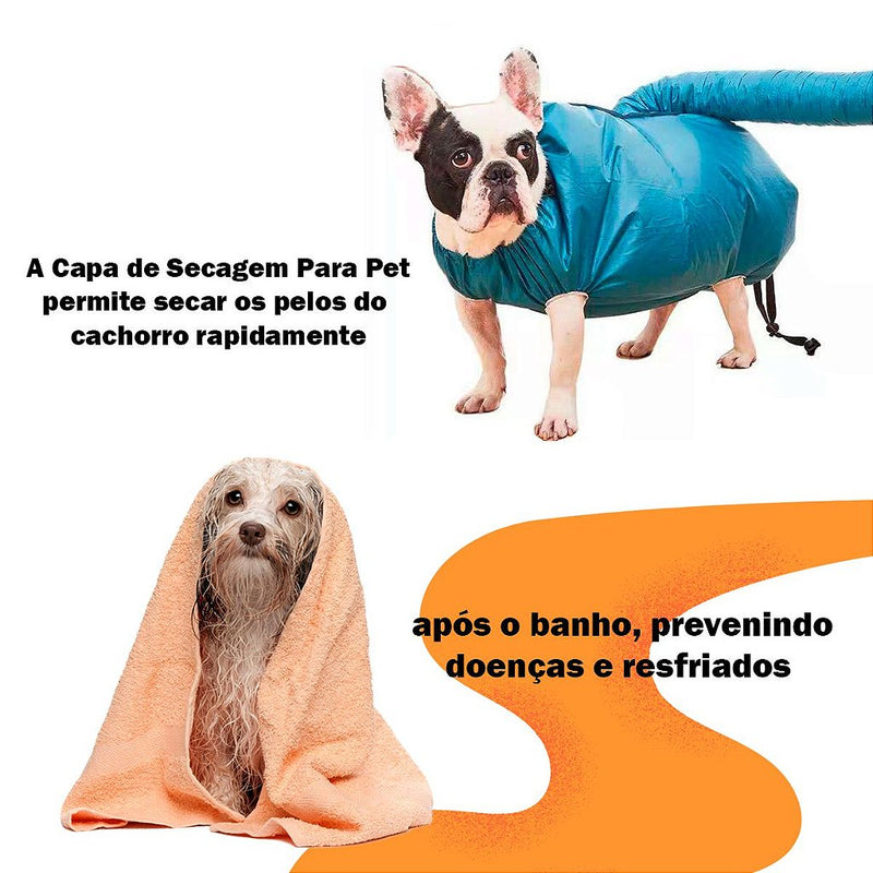 Capa De Secagem Rápida Petshop Saco Para Secador Tamanho L