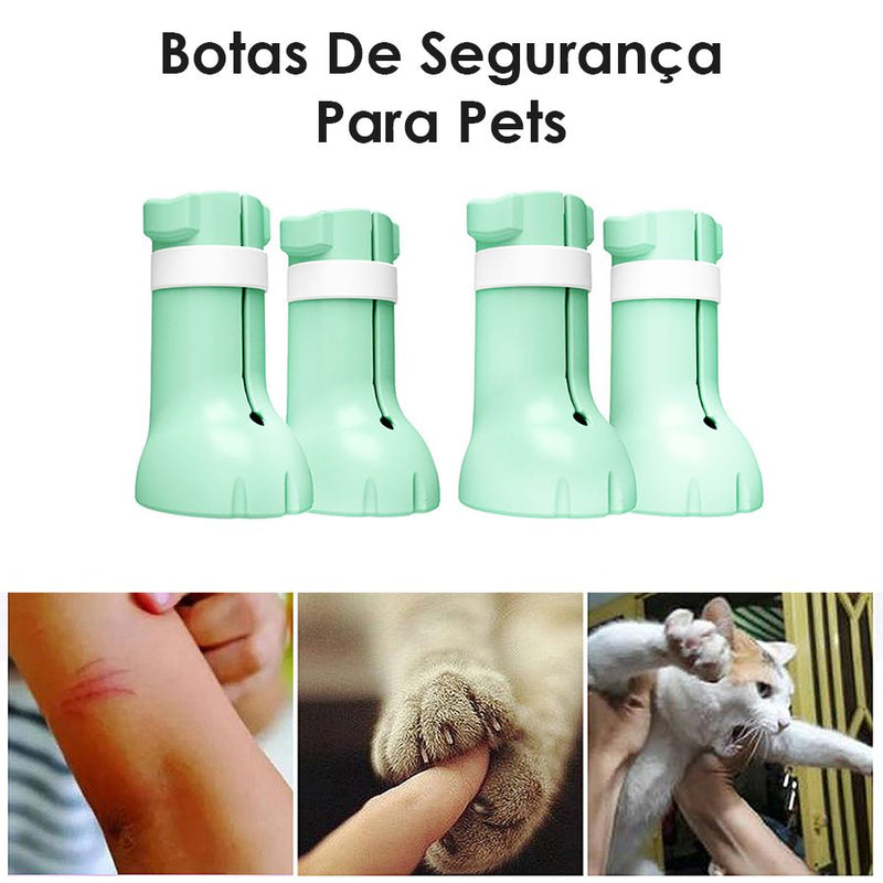 Sapatos Para Pet Bota Silicone Gato Anti Arranhão Ajustável